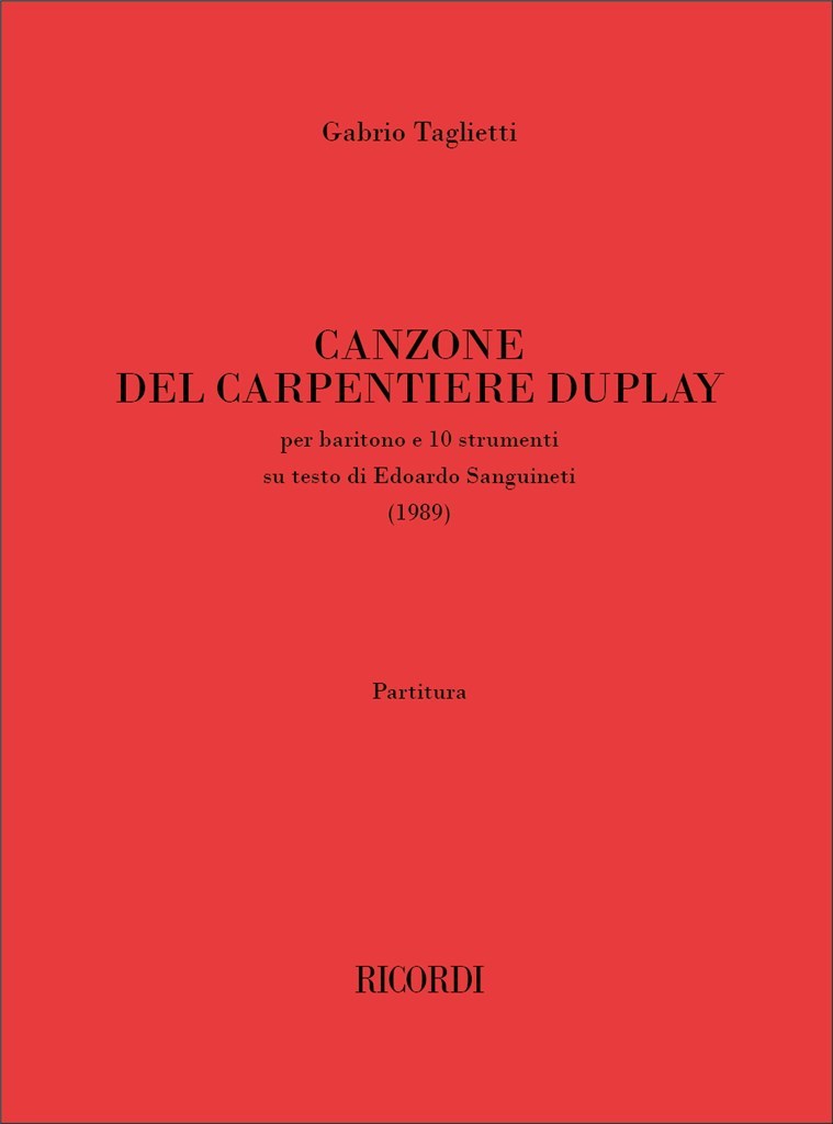 Canzone Del Carpentiere Duplay